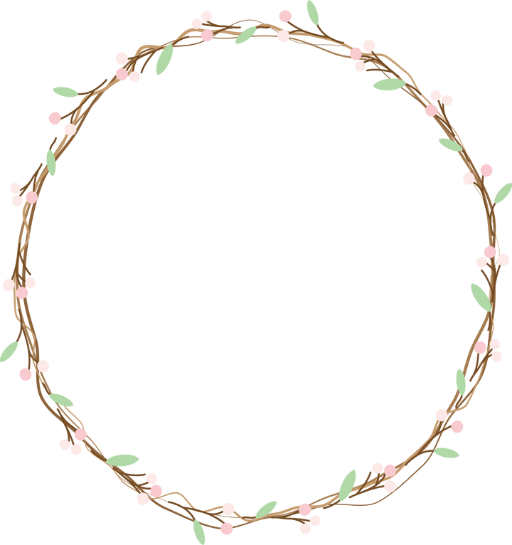 Minimal Flower Bud Heart and Circle Wreath Collection